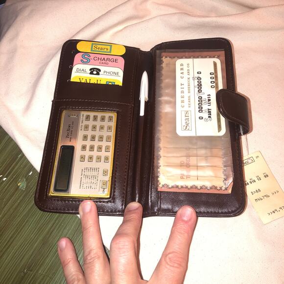 Sears Vintage NEW with Price Tag Women's Brown Bi-Fold Wallet - Picture 3 of 4